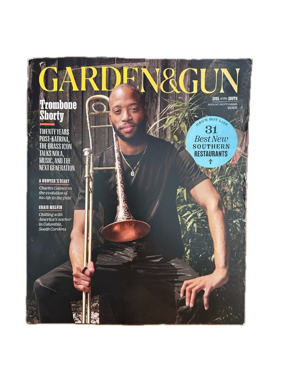 Garden and Gun Magazine August/September 2025 Trombone Shorty NOLA Music
